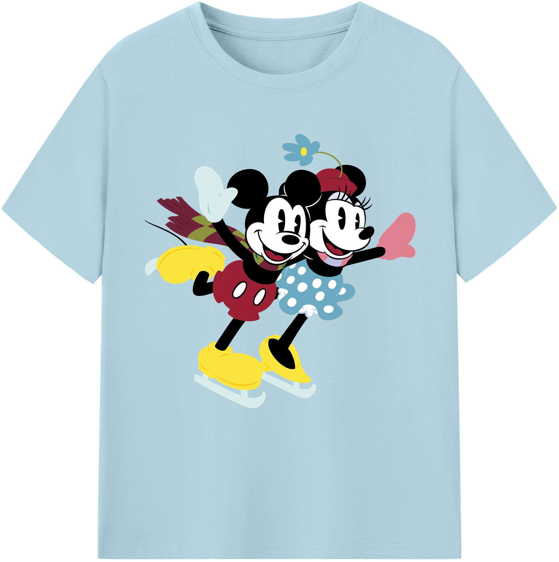 （画像用） ミッキーマウス Mickey Mouse 綿100％半袖Tシャツ（フロントプリント）